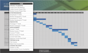 eLearning project schedule template